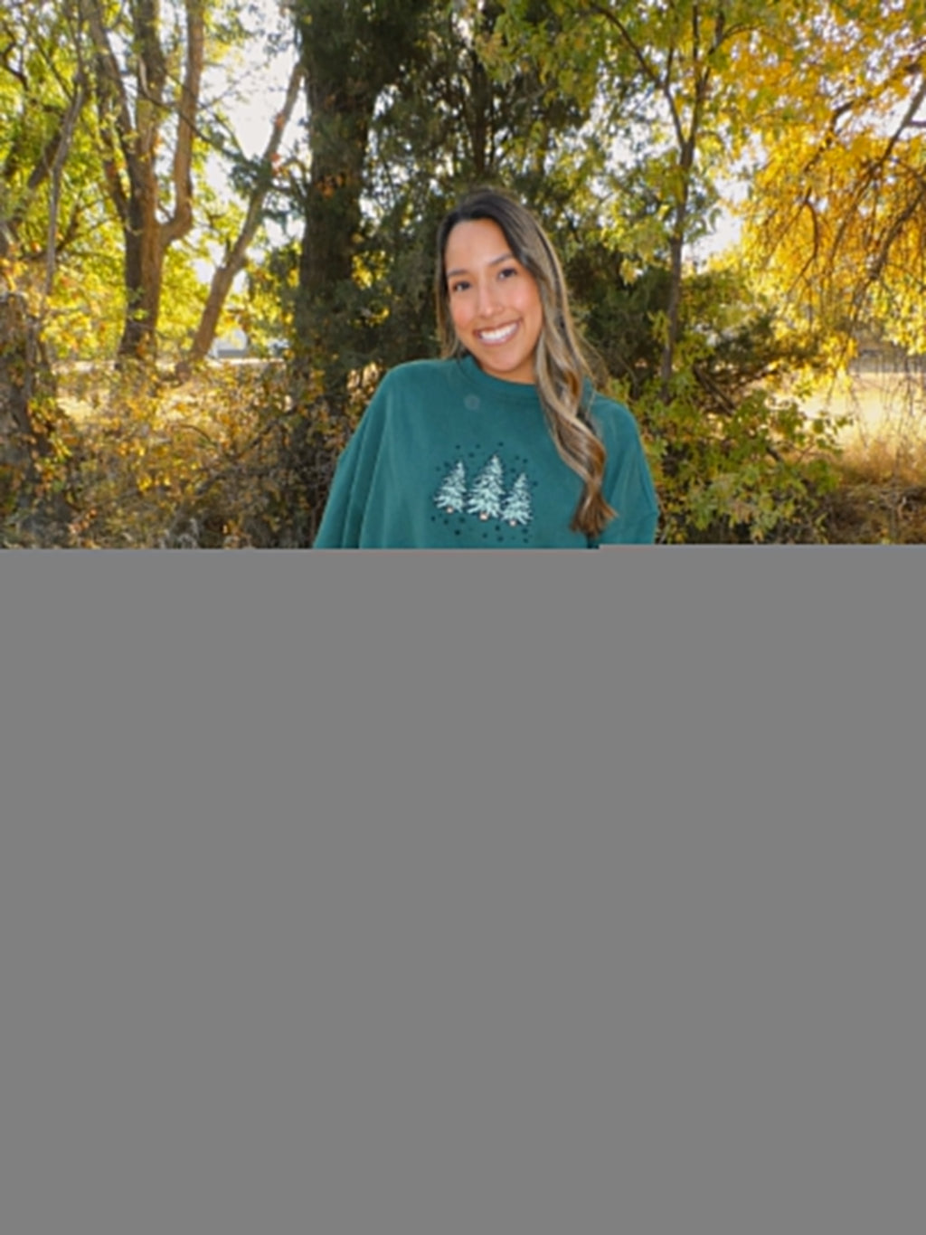 Winter Green Christmas Tree Embroider Sweatshirt
